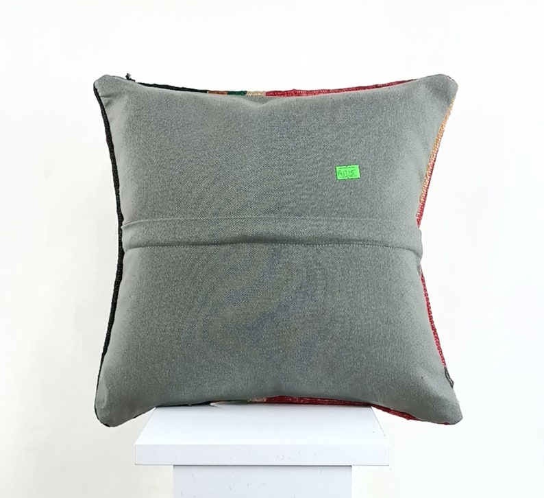 Handwoven Turkish Kilim Pillow Handmade Pillow Anatolian Carpet Pillow 14x14 Kilim Pillow Kilim Pillow Cover Boho Tribal Decor A1325