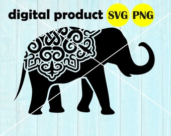 Download Mandala Elephant Svg Etsy