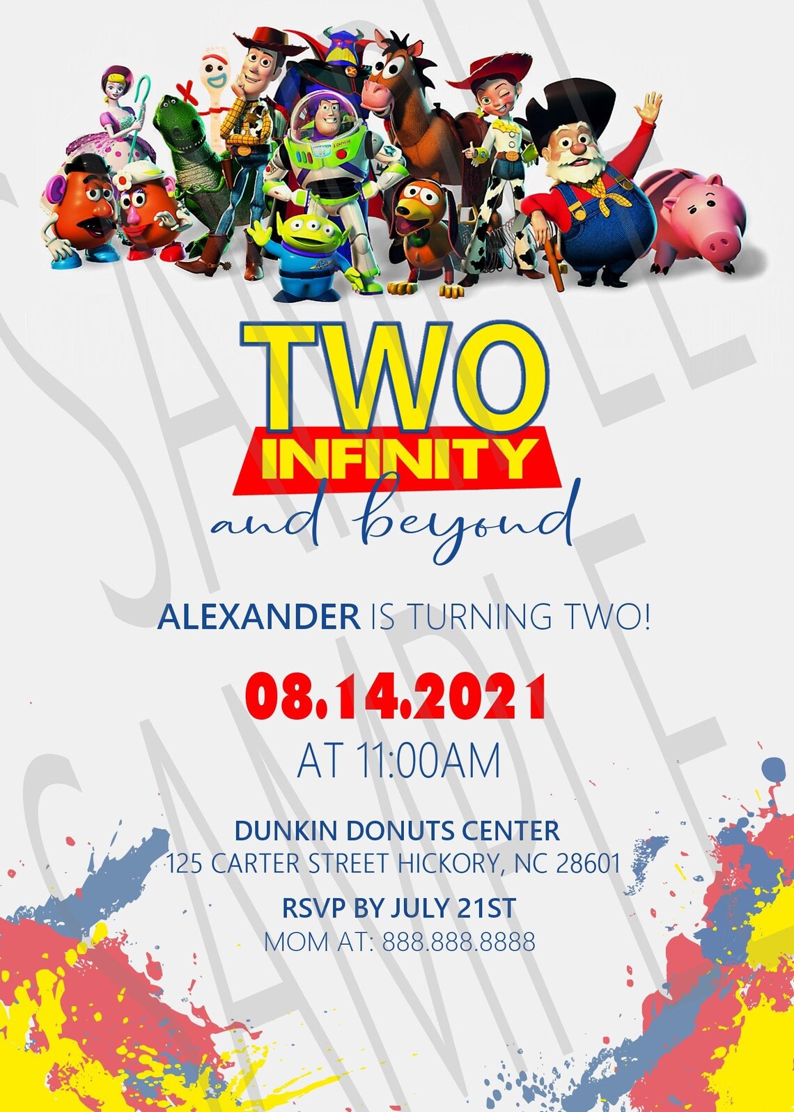 TOY STORY INVITATION 2nd Birthday Invitation Disney Inspired Etsy