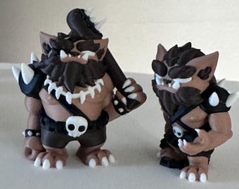 3D Printed Bugbear Miniatures: D&D Barbarian Set of 2