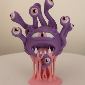 3D Printed Beholder Miniature: PLA Eye Tyrant for DnD & RPG