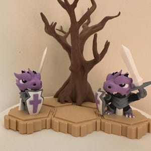 Purple Dragonborn Paladin DnD Mini by SuperPrints – Multi-Color PLA Matte 3D Print for Tabletop & RPG Games