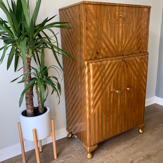 Upcycled Gold Bronze Drinks Cocktail Gin Wine Bar Cabinet Etsy