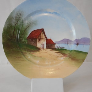 Elegant vintage French Limoges porcelain decorative hand painted plate