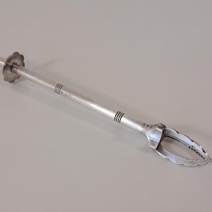 vintage French silver coloured metal sugar tongs / pincers / ice grabber / Pickle tongs