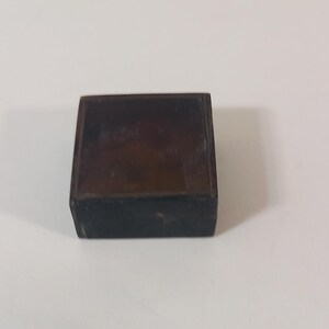 vintage French Metal square shaped pill box / trinket box / ornament