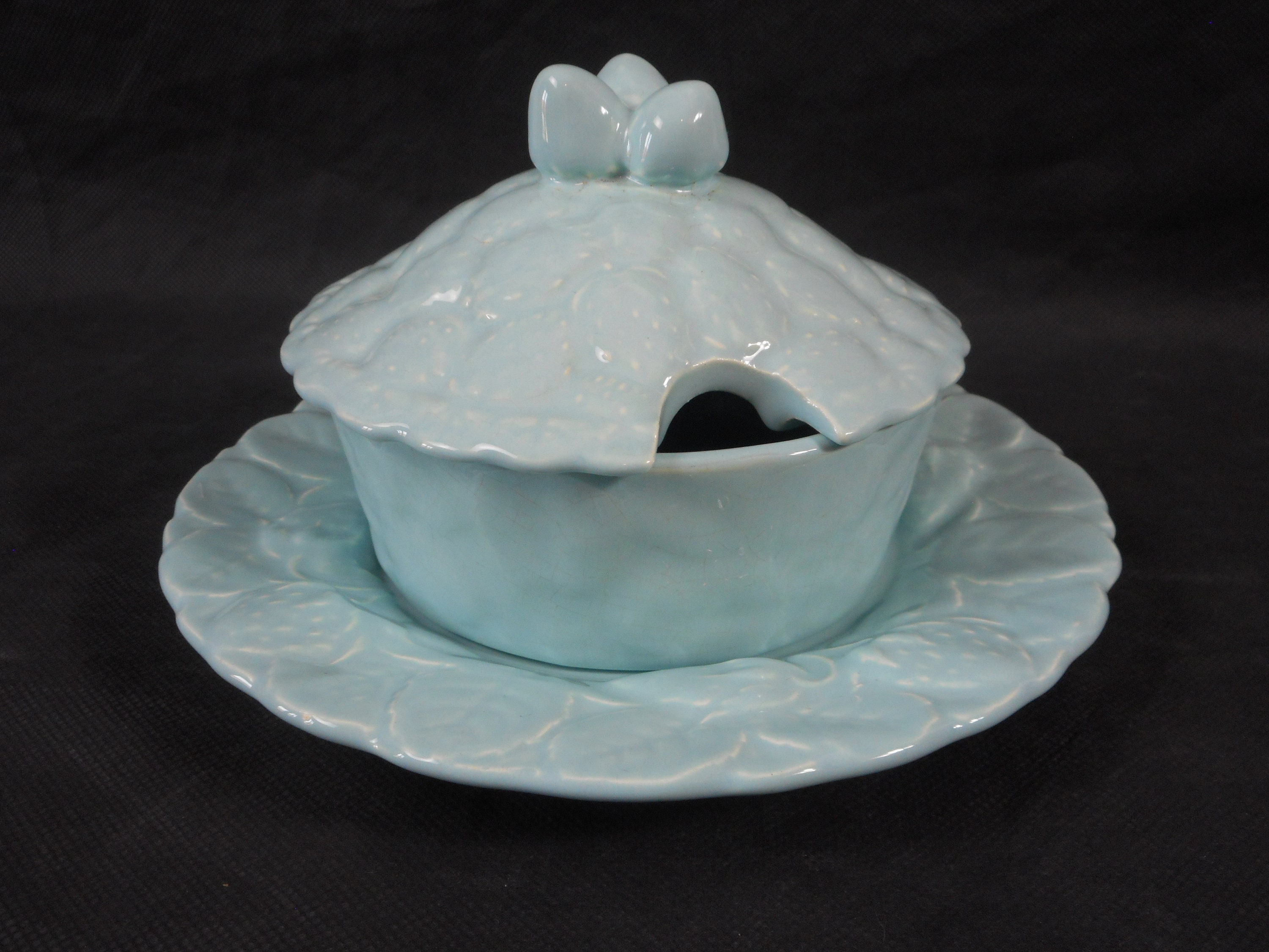 Vintage Français Céramique Glacée Confiture/Vaisselle Au Beurre Vaisselle