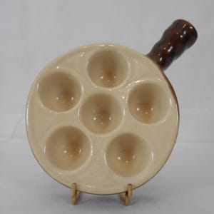 vintage French ceramic glazed Escargot / snail serving dish / French kitchen