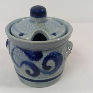 vintage German ceramic lidded jam pot / Mustard pot / canister / kitchenware