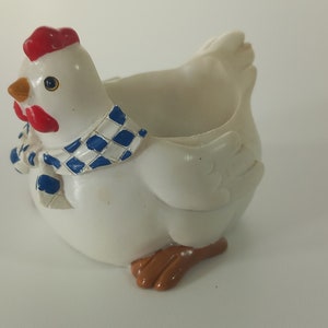 vintage French hand painted shaped egg cup / tableware / kitchenware
