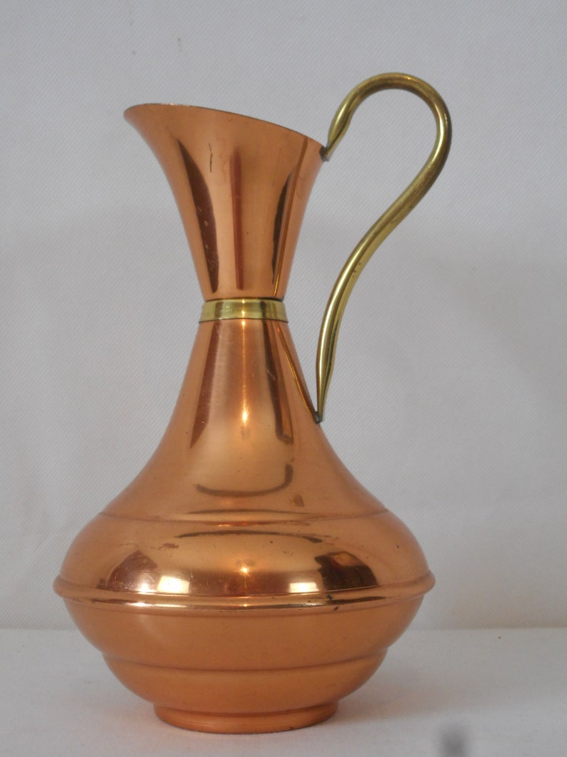 vintage French hand made copper vase / pot / ornament / jug image 6