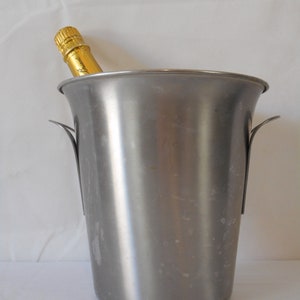 Collectable vintage French Guy Degrenne stainless steel champagne ice bucket