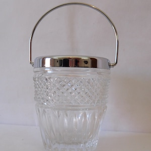 vintage French glass ice bucket / barware
