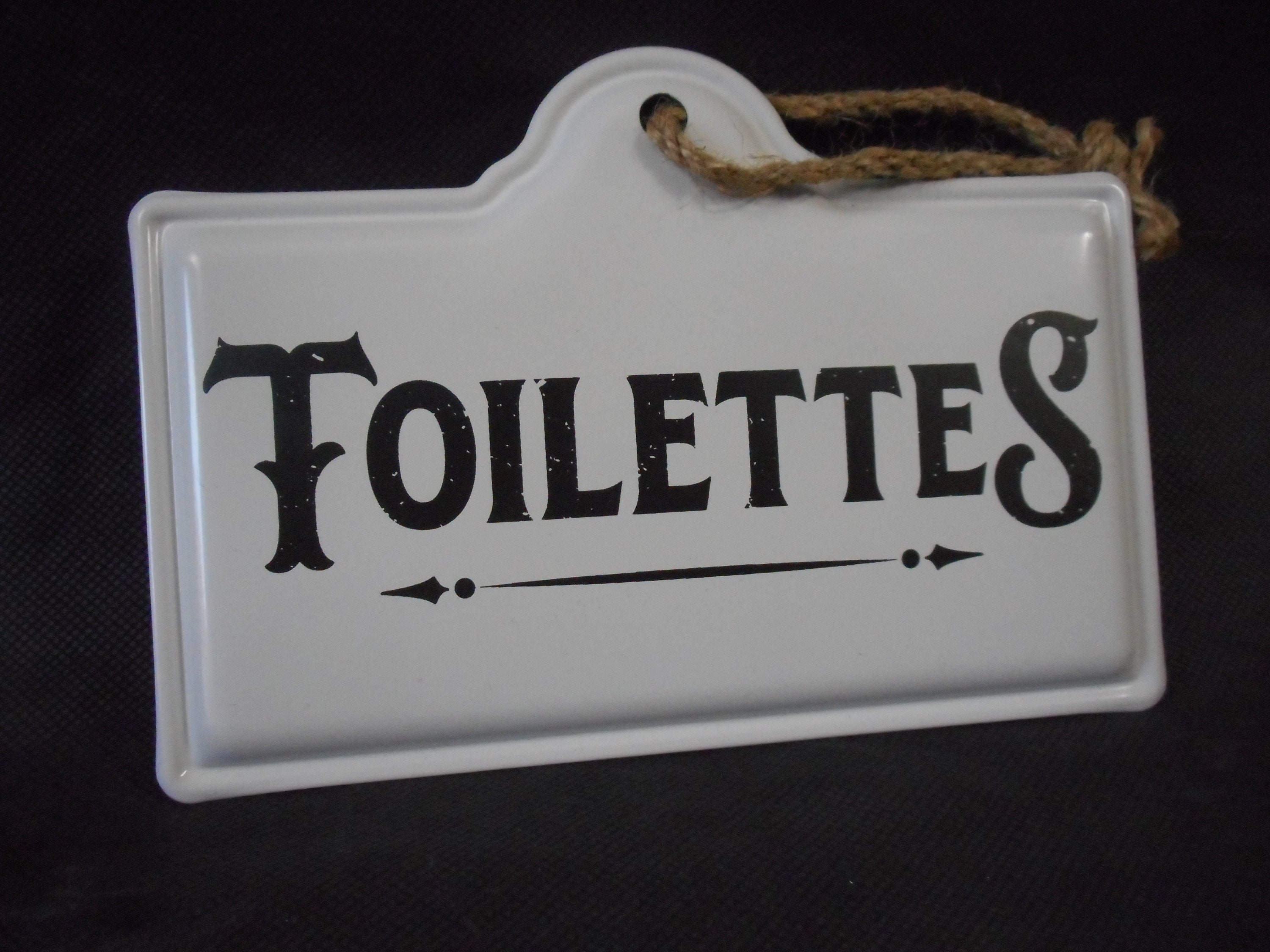 Français Métal Toilettes/Plaque de Porte Toilette