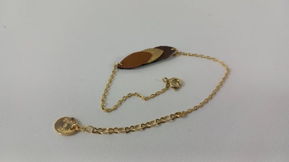 Vintage French Gold Plated Metal Bracelet / Fashi… - image 8