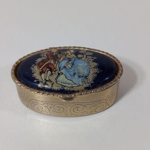 Collectable vintage French shaped pill box / trinket box / ornament