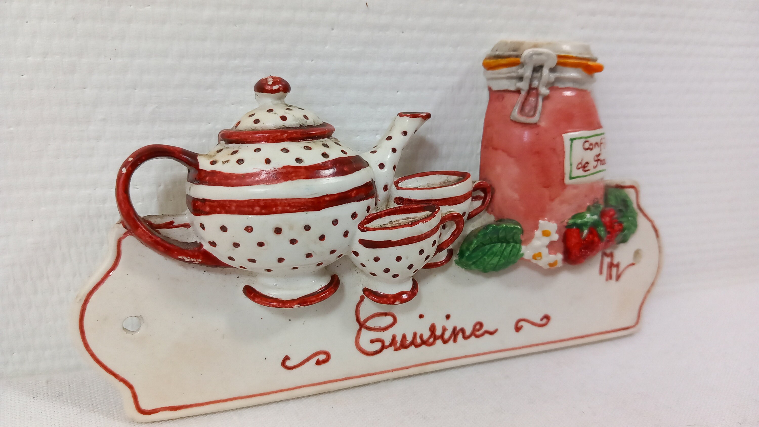 French Cast Resin Hand Painted Cuisine / Kitchen Door Plaque Etsy