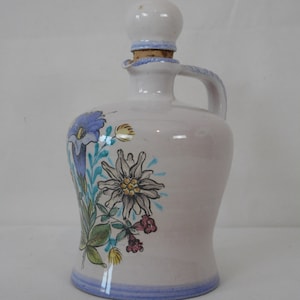 splendida caraffa musicale vintage in ceramica dipinta a mano in Svizzera