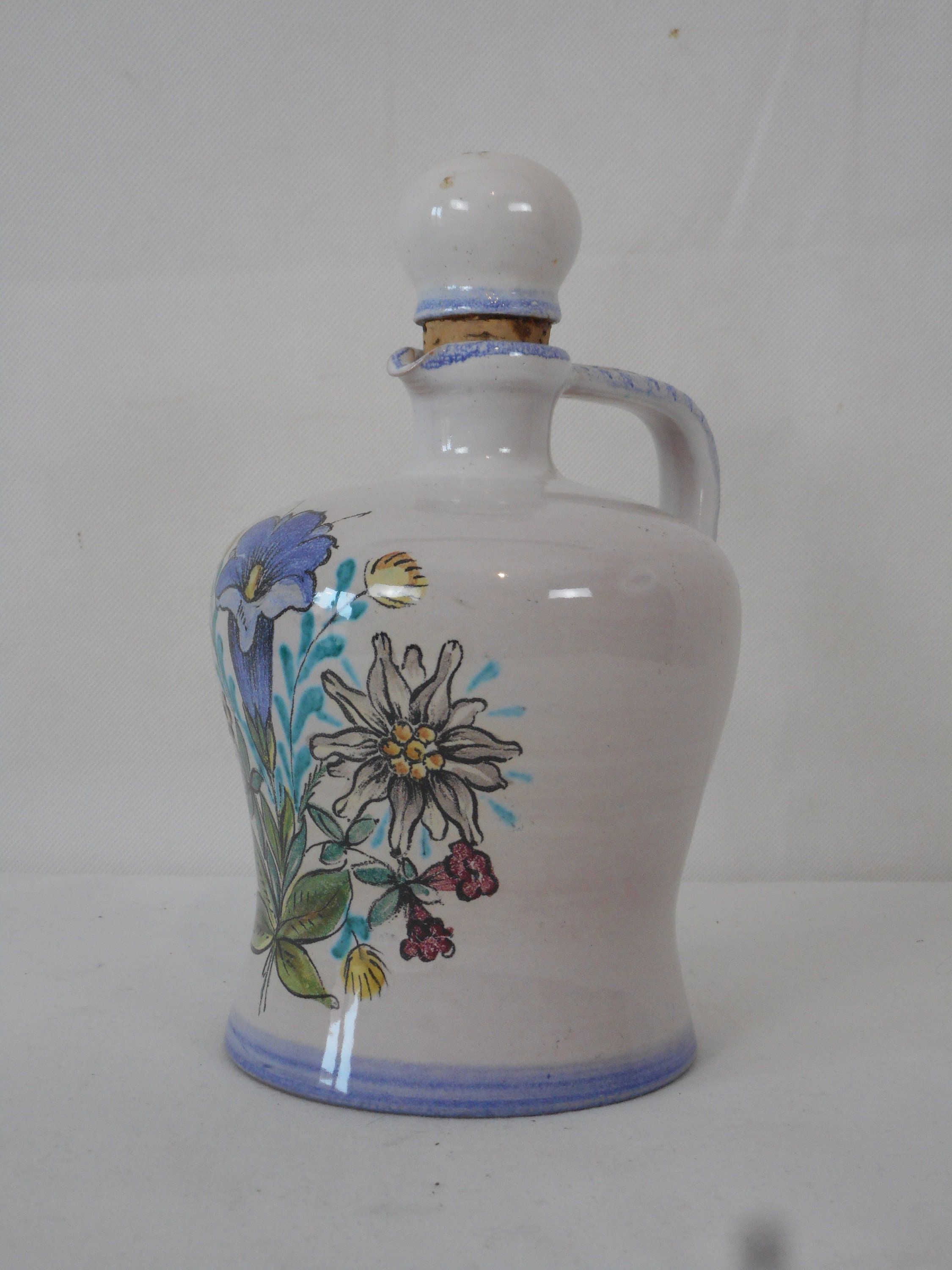 Superbe Carafe Musicale en Céramique Peinte à La Main Vintage Suisse