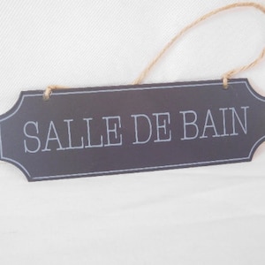 P## French metal Salle De Bain / Bathroom door plaque