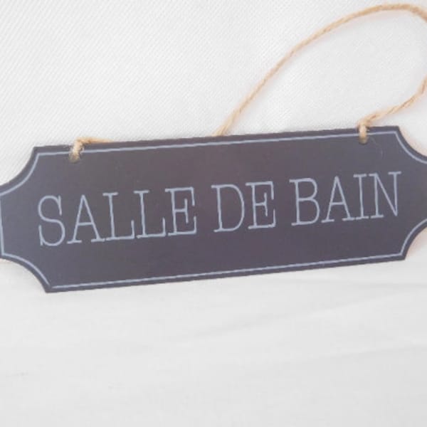French metal Salle De Bain / Bathroom door plaque