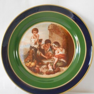 Elegant vintage French Limoges porcelain unstamped decorative collectable plate