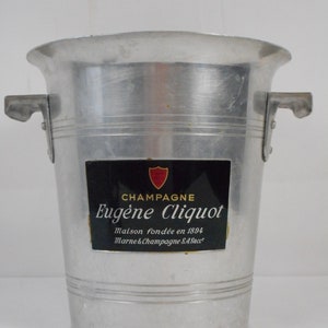 Collectable stunning vintage French Eugene Cliquot aluminium champagne ice bucket