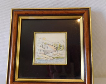 P## Cuadro/placa vintage italiano pequeño para montar en la pared en plata 925