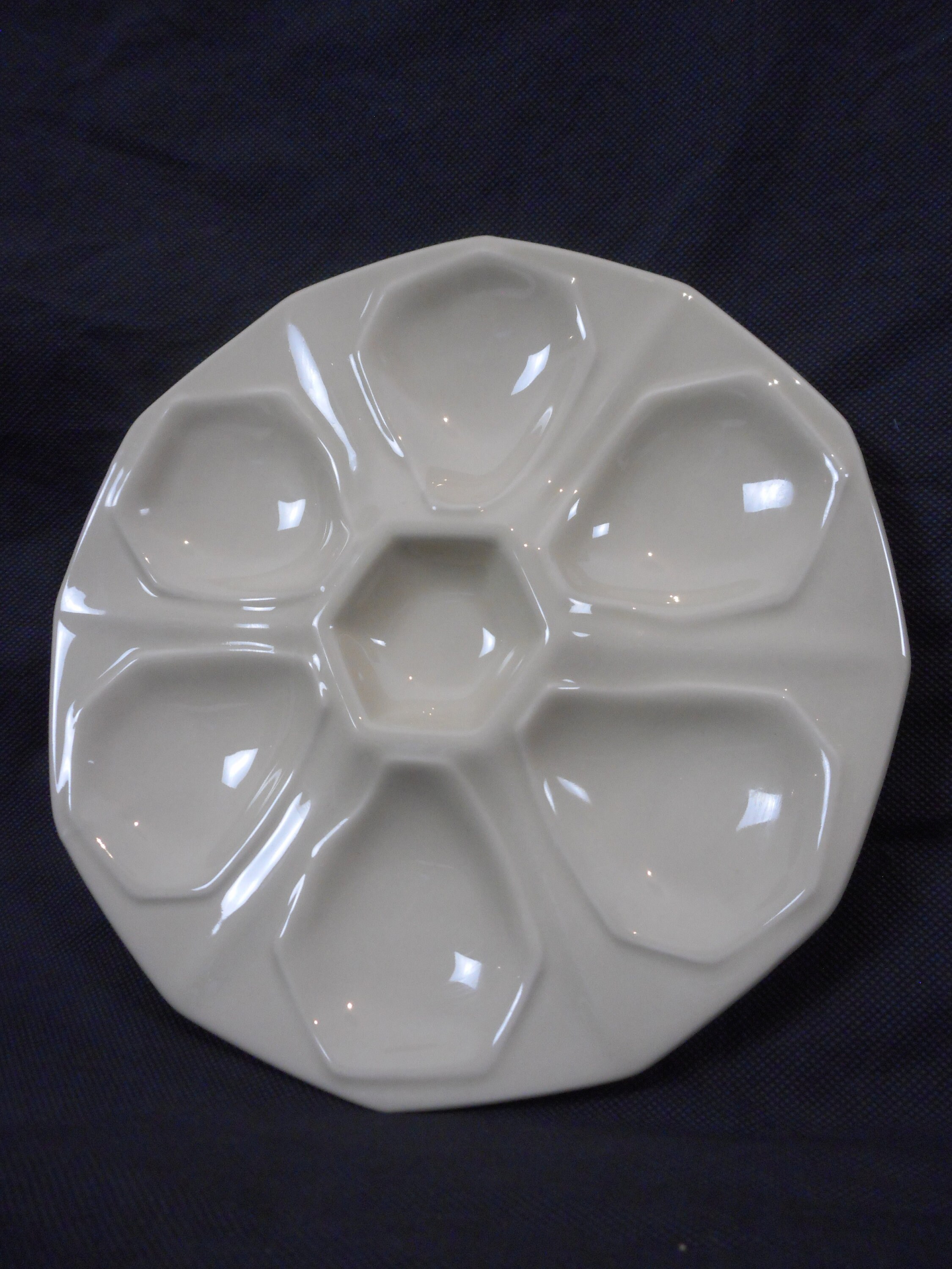 Superbe Vintage Français Limoges Plaque d'huîtres en Porcelaine/Vaisselle