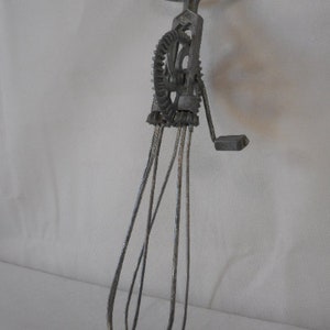 vintage French metal hand whisk / kitchen utensil / French kitchenware