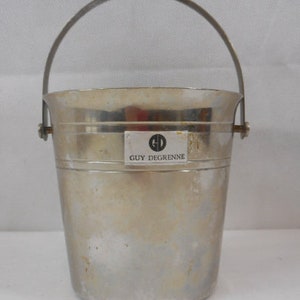 vintage French Guy Degrenne stainless steel small ice cube bucket / French barware