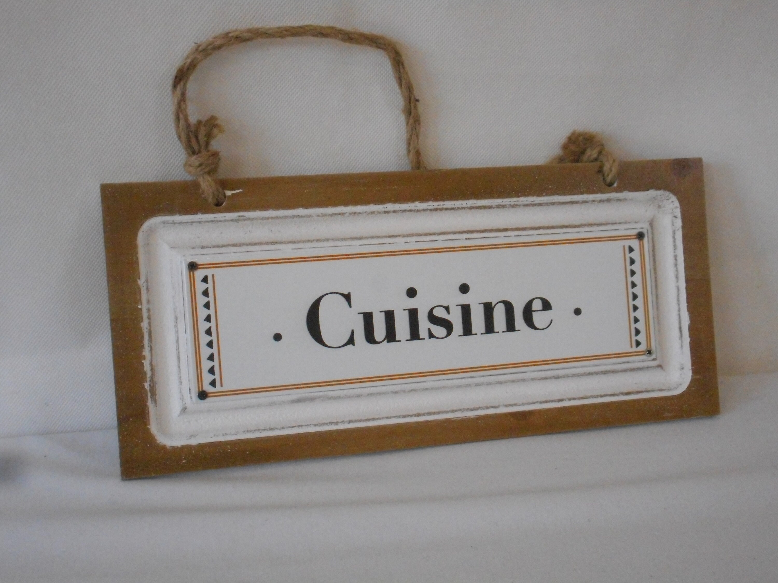 Français Cuisine en Bois et Métal Faite à La Main/Plaque de Porte Cuisine Décor Français