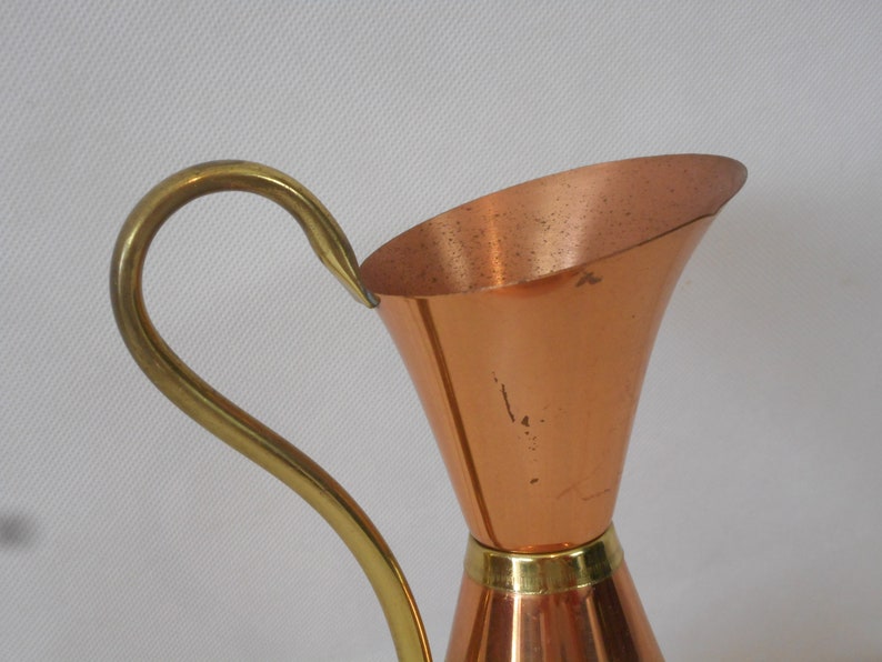 vintage French hand made copper vase / pot / ornament / jug image 4