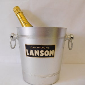 Collectable vintage French Lanson aluminium champagne ice bucket
