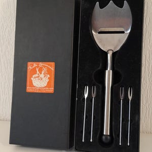 French Stainless steel Cheese slicer / cutter and pick forks / tableware