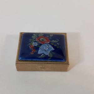 vintage French Metal shaped pill box / trinket box / ornament