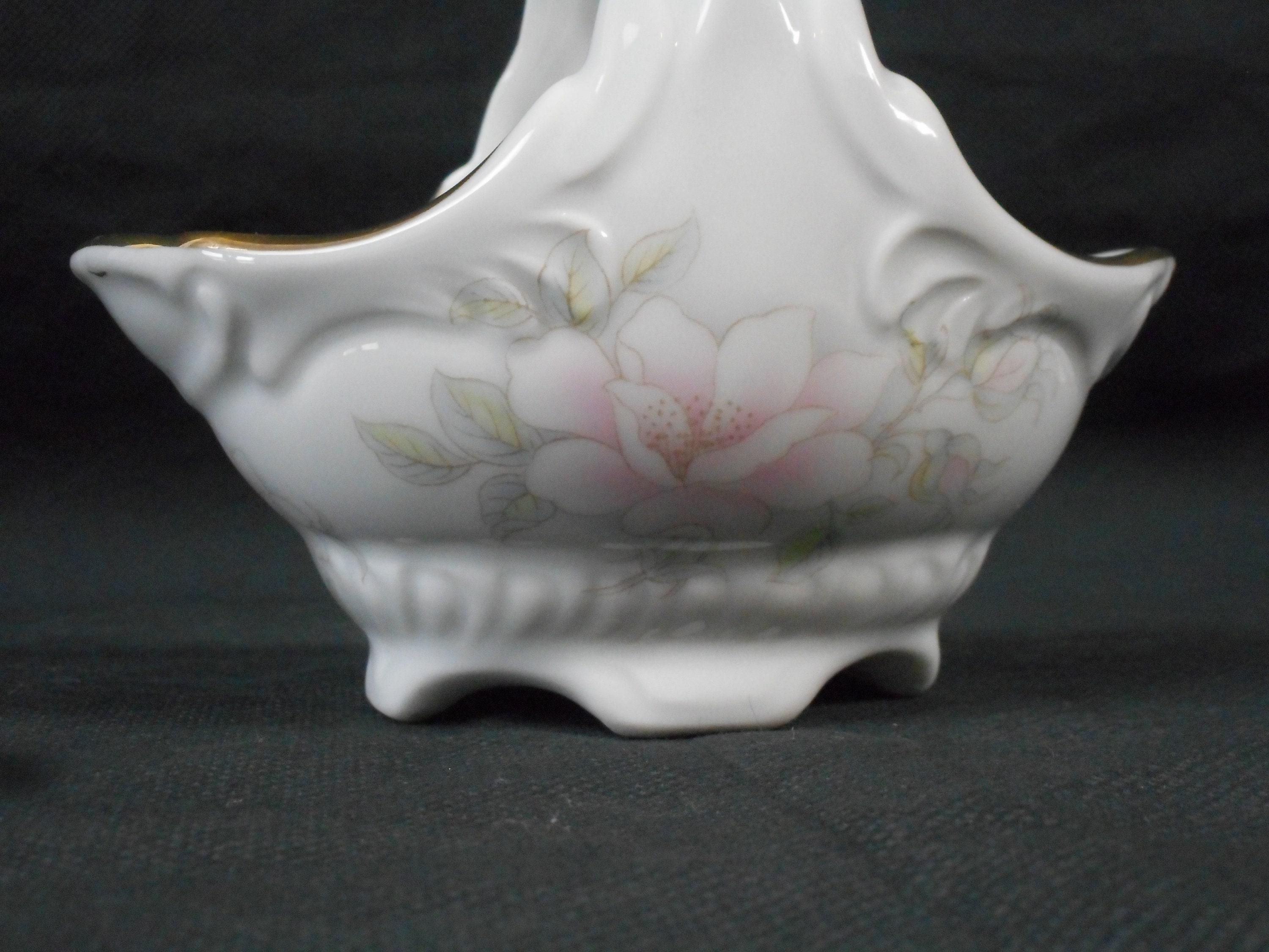 Stunning Vintage French Limoges Porcelain Basket Shaped Vase / Etsy