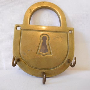 vintage French brass wall / door mountable coat hook / key hanger