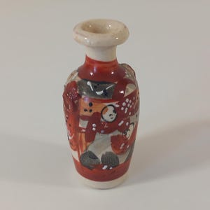 vintage französische Keramik handbemalt dekorative kleine Miniaturvase / French Décor