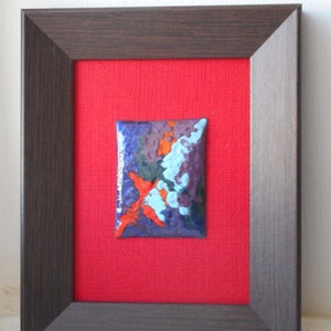 Collectable stunning vintage Limoges enamel hand painted abstract framed picture / plaque
