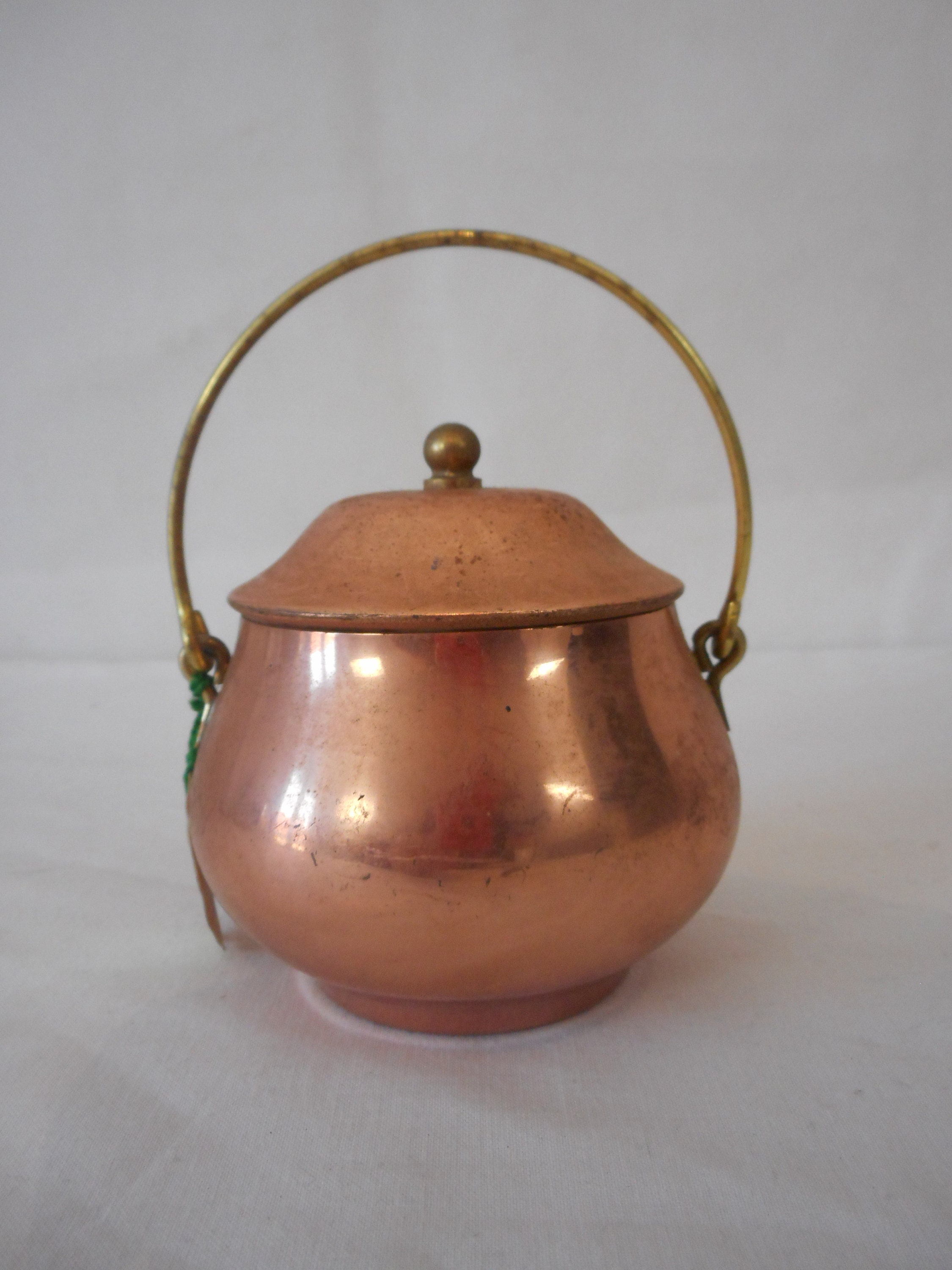 Vintage Français Petit Vase en Cuivre Villedieu/Pot Ornement Décor Français