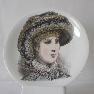prato colecionável decorativo elegante colecionável de porcelana francesa De Paris vintage