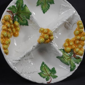 stunning vintage Italian hand painted large nibbles dish / tableware / aperitif dish