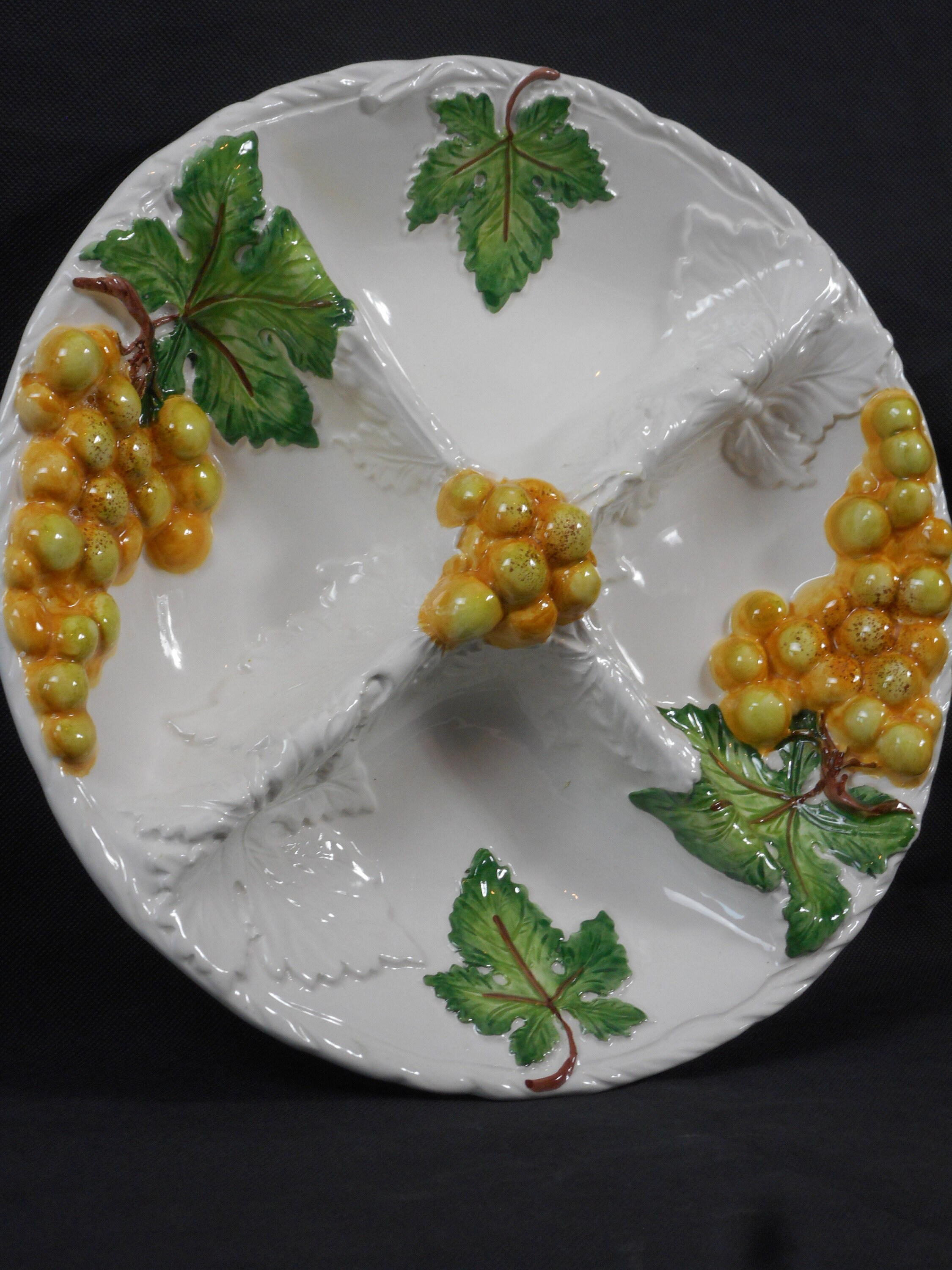 Superbe Vintage Italien Peint à La Main Grand Plat Grignotines/Vaisselle d'apéritif