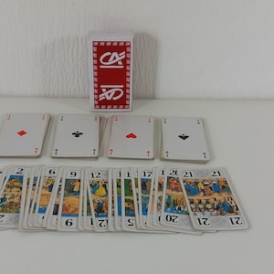 complete set vintage Franse tarotkaarten en speelkaarten / Tarot Reading