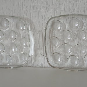 Pair of vintage French Glass Pyrex Escargot dishes / Snail dishes / French kitchenware