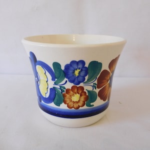 vintage Polish hand painted ceramic vase / Bowl / ornament / decor