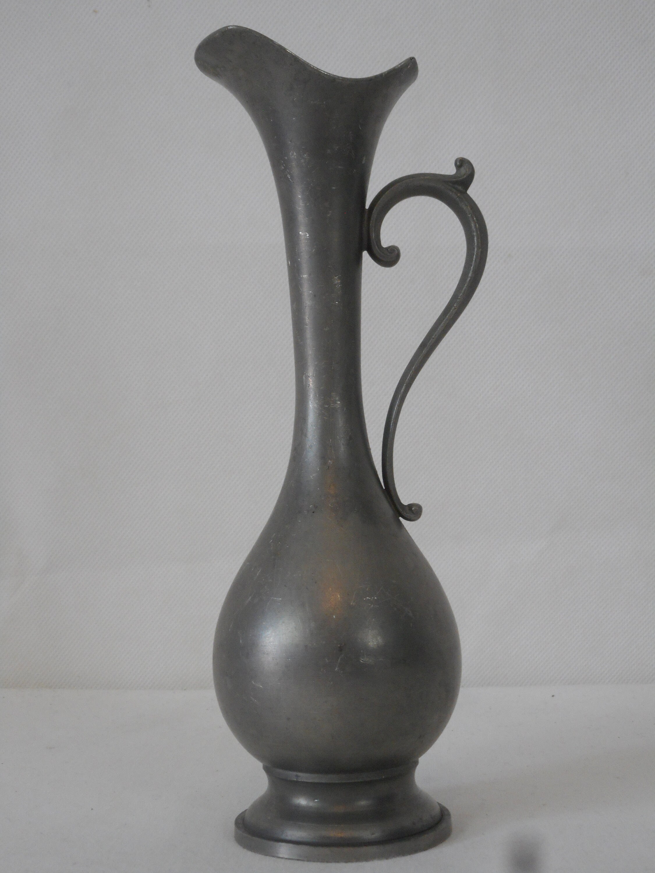 Vintage Français Vase Décoratif en Étain/Ornement Décor Français