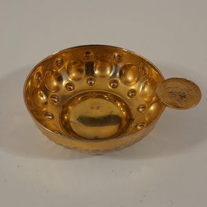 Collectable vintage French small metal tastevin / wine cup