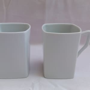 set of 2 vintage French Limoges porcelain coffee mugs / chocolate cups / tea cups